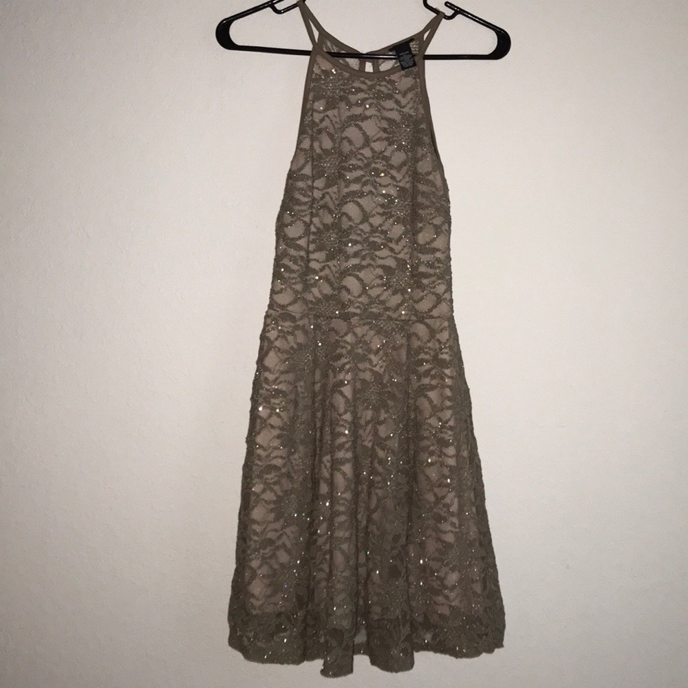 Rue 21 Gold Glitter Dress M